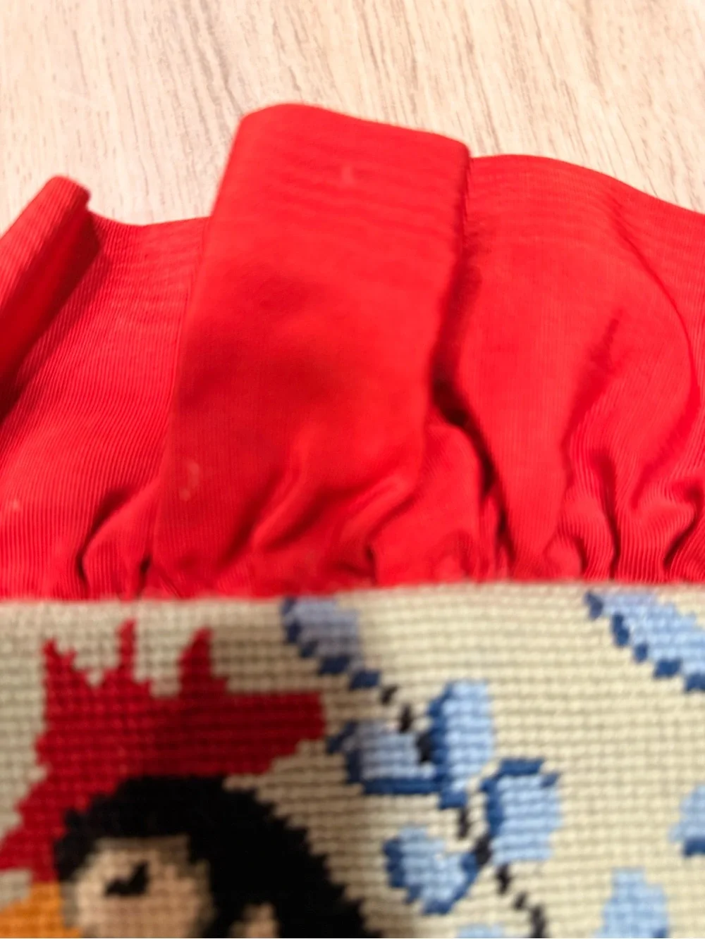 Vintage Rare FW Crafts Persian Wool Needlepoint Rooster & Hen Design Pillow